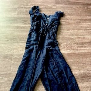 Navy blue girls sleeveless romper size 8